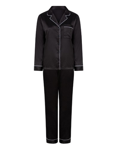 T-TC055-Ladies Satin Long Pyjamas
